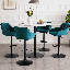 Swivel Velvet Upholstered Adjustable Height Counter Stool-1680333993