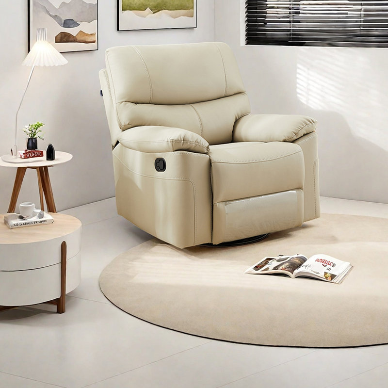 Fauteuil inclinable ergonomique en similicuir, Beige