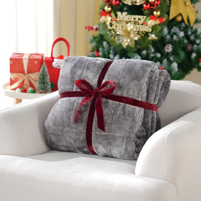 Sherpa Fleece Weighted Blanket for Adults 15 Pounds Queen Size 60” x 80 Idea Gifts, Gray White