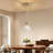 Transitional Pendant Light Seeded Glass Shade Adjustable Cord