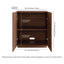 Armoire d'appoint rectangulaire cannelée en noyer satiné de 28 po de largeur Olie-1840927027