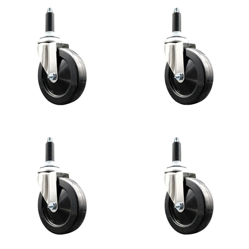 Ensemble de roulettes extensibles en caoutchouc dur, H 5 po x l 5 po