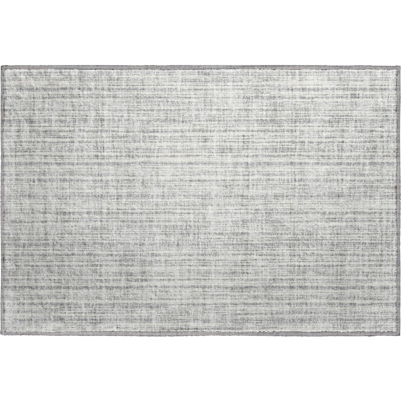Premium Machine Washable Prisco Gray Rug, Rectangle 1'8" x 2'6"
