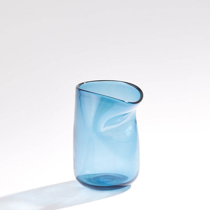 Contour Vase, 9" H x 7" W x 6" D, Blue
