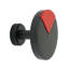 Spectra large round knob in Matte Black finish with Red