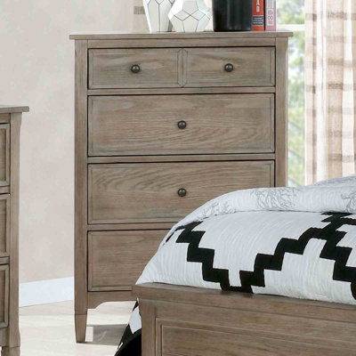 Commode à tiroirs ronds gris foncé brossé à fil métallique 1 pièce