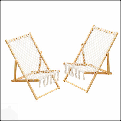 Set Of 2 Durable Handwoven Rope Weaving Chairs For Patio, Living Room, Garden, And Balcony Comfort
