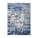 Gertmenian Thayer Halsbury Modern Abstract Navy Gray Ivory Bedroom Livingroom Plush Indoor Shag Area Rug