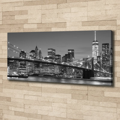 Manhattan By Night - No Frame Print on Canvas