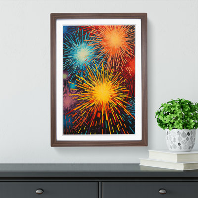 Fireworks Orphism No.2 - Single Picture Frame Print on Wood