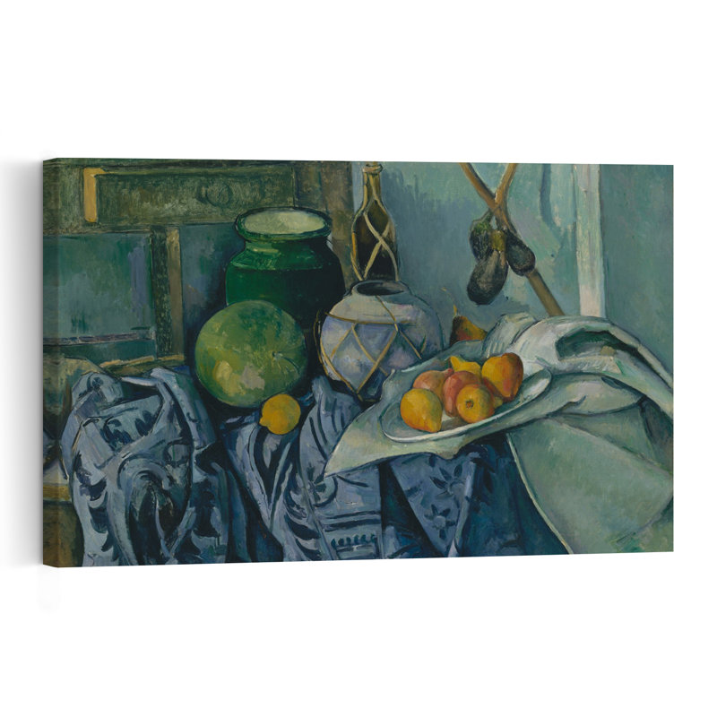 Nature morte au pot de gingembre et à l'aubergine, 1890 - Estampe d'art mural contemporaine abstraite sur le thème des fruits