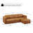 Torkom 90.74'' W 3-seater Modern Modular Full Grain Leather Sofa And Ottoman Set-587268170