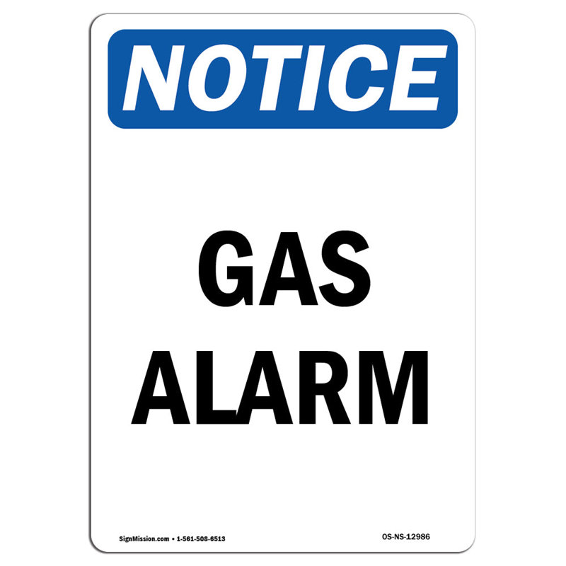 Plaque en aluminium pour avertisseur de gaz 12 x 18