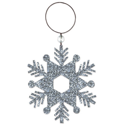 Silver Snowflake Ornament - Set of 2