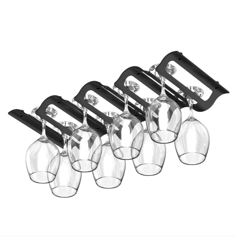 Wall Mounted Wine Glass Rack Black