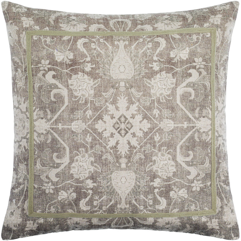 Dyess Damask Accent Throw Pillow Cover, 20" x 20", Down