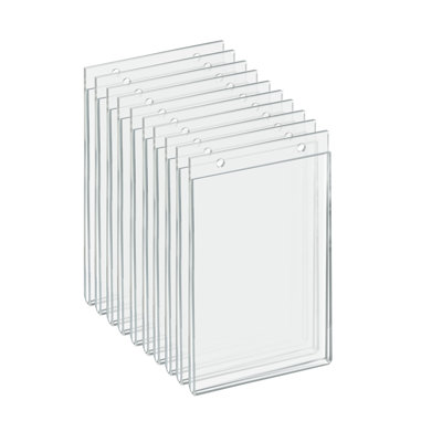 Clear Acrylic Wall Hanging Frame 5.5" Wide x 8.5'' Vertical/Portrait, 10-Pack