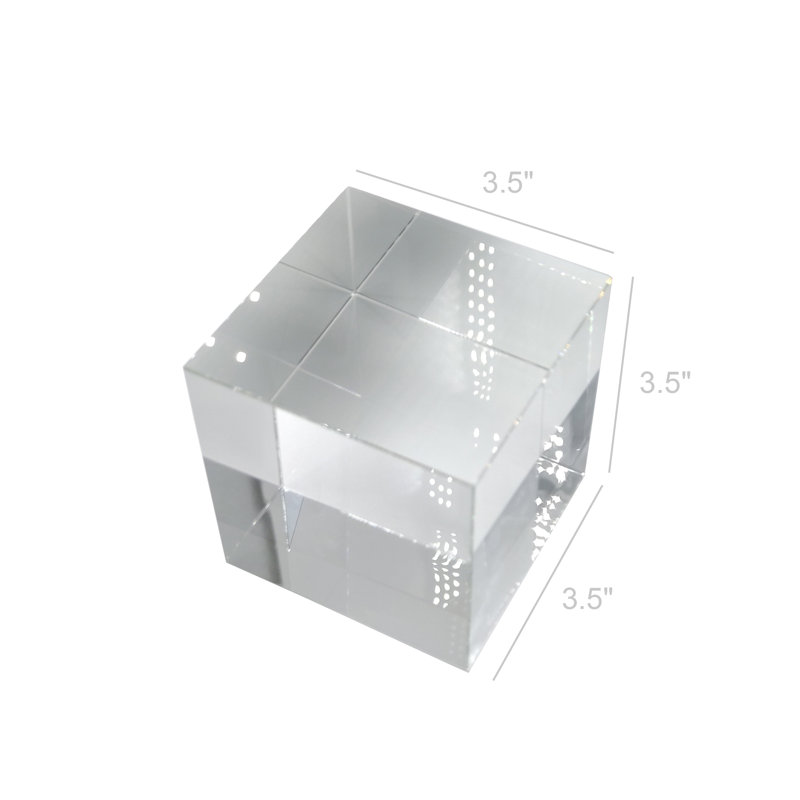 Bloc de papier en cristal transparent 3,5 x 3,5 x 3,5 po