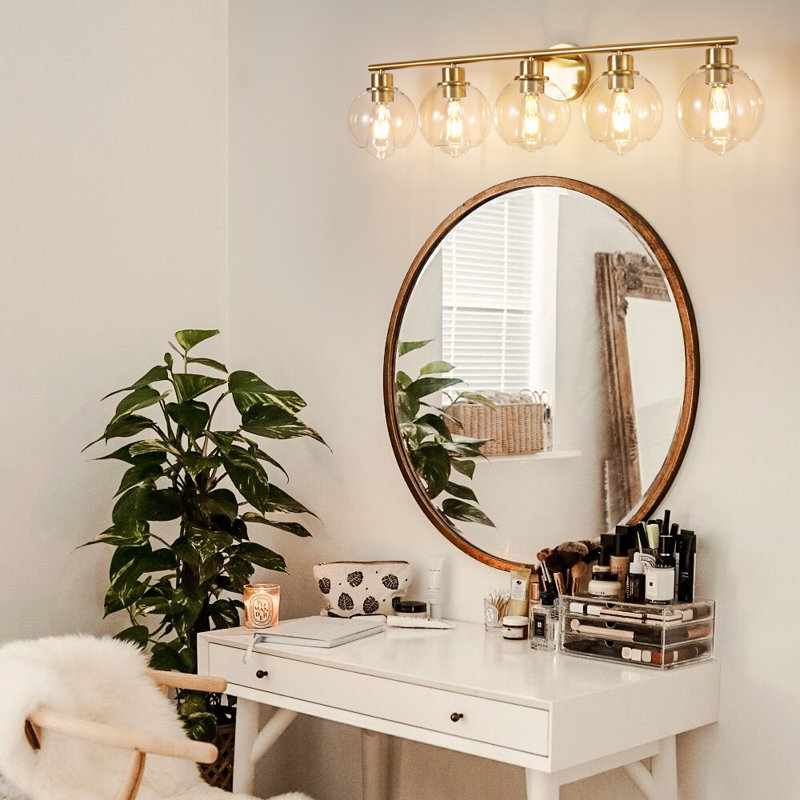 Aanay Dimmable Bathroom Vanity Light, 5, Gold