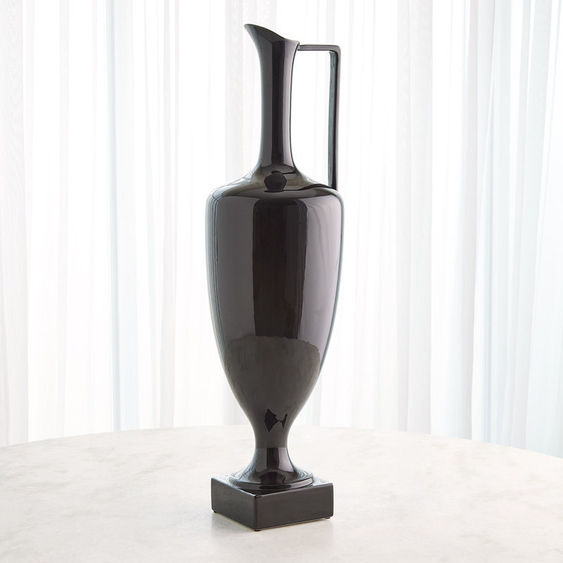 Quiet Curve Urn-Black-Sm, 34" H x 9.5" W x 9.5" D