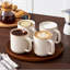 Ensemble de grandes tasses à glacis beige 4 pièces, 16 oz, rebord courbé surélevé, grès artisanal ombré-124946218-124946217