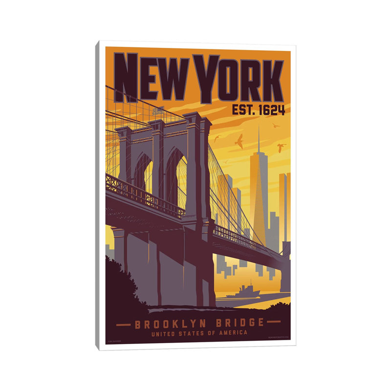 New York Brooklyn Bridge Travel by Jim Zahniser - Print on Canvas, 152.4cm H x 101.6cm W x 3.81cm D, Wrapped Canvas
