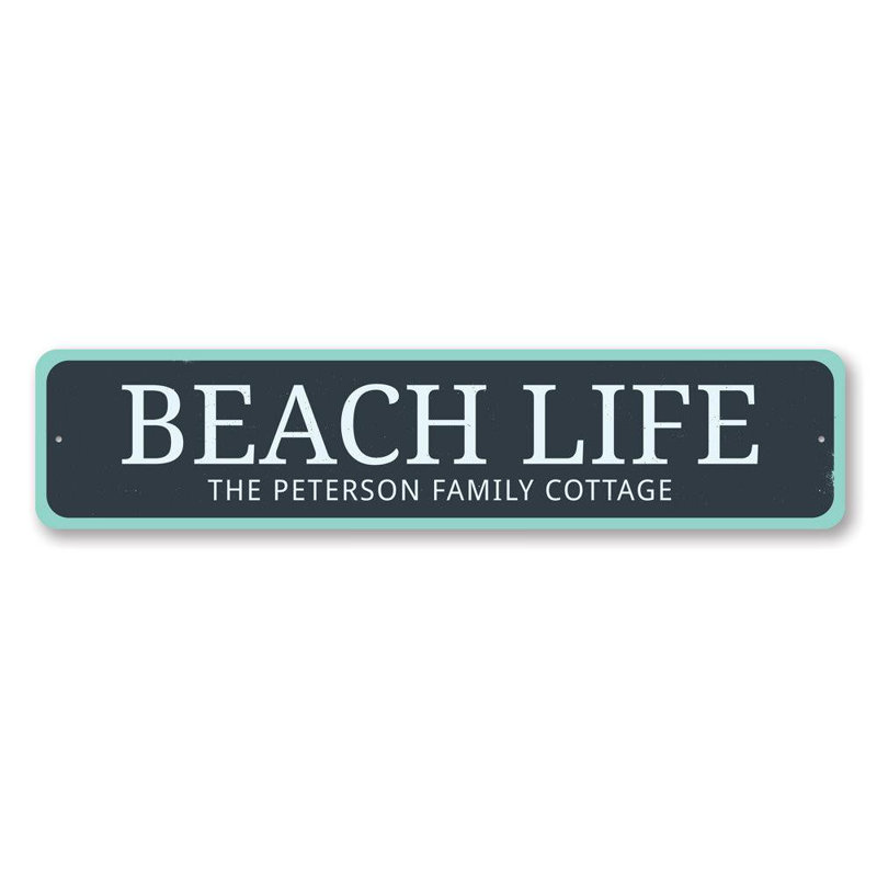Plaque en aluminium Beach Life, H 6 po x l 24 po x P 0,063 po
