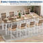 Ensemble de salle à manger 5 pièces, ensemble de table de salle à manger pour 4 personnes, ensemble de table et de chaises pour la maison, appartement avec 4 chaises, sièges et dossiers rembourrés, structure en métal, conception peu encombrante, sur
