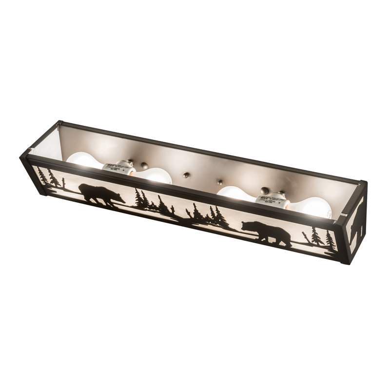 Rustic Lodge 4 - Light Bath Bar, White