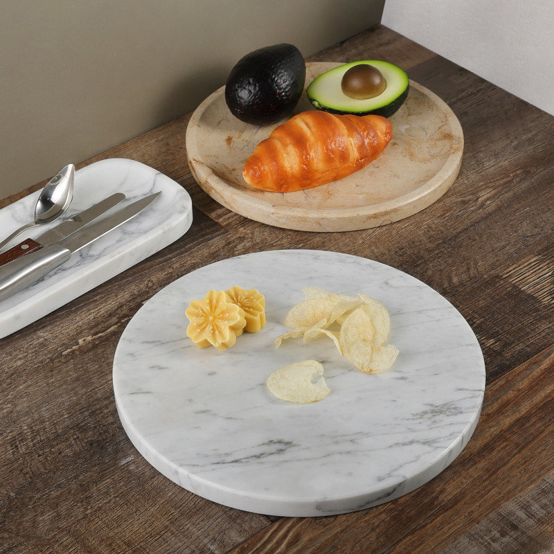 Natural Marble Cutting Board, 11*11in, Bianco Carrara