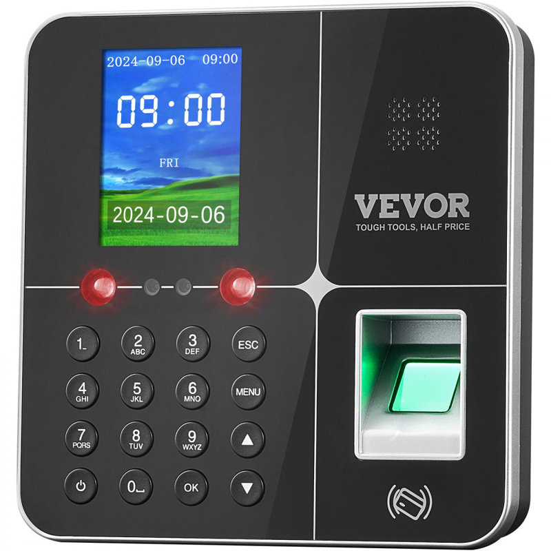 Time Clocks for Employees Small Business with Face, Fingerprint, RFID and PIN Punching in One, Biometric Time Clock with 5 RFID Cards & USB Drive, Automatic Punch in/Out, No Monthly Fees