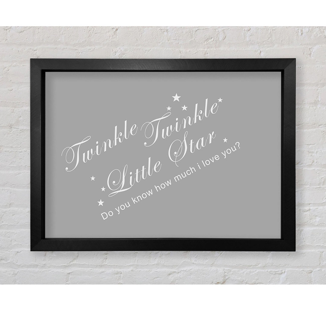 Kinderzimmer Zitat Twinkle Twinkle Little Star 2 Range White - Single Picture Frame Art Prints