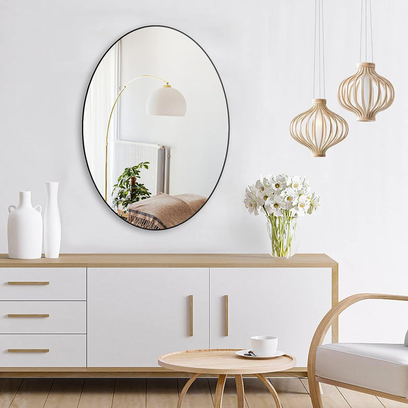 Aluminum Flat Wall Mirror, 38" x 26"