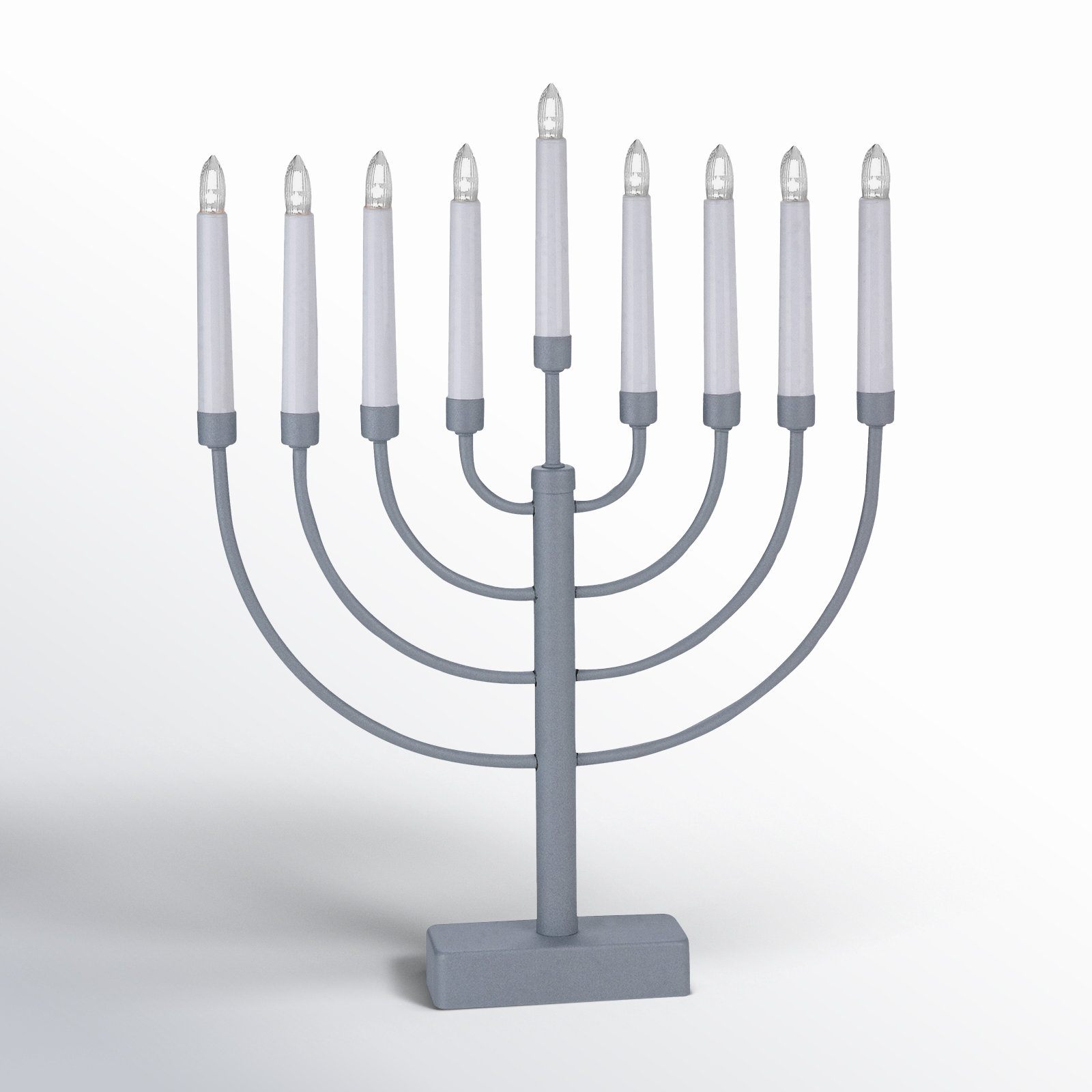 Battery Operated Menorah, Pewter
