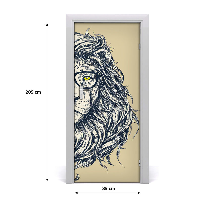 Hipsterski Lion Door Decal