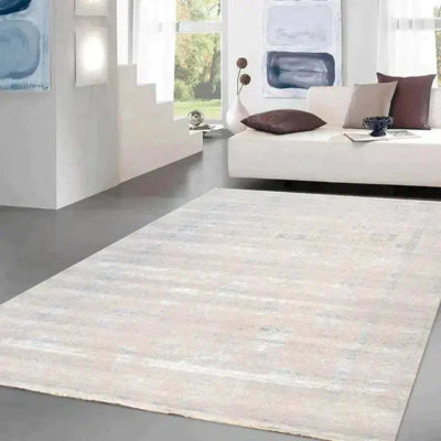 Tapis gris en laine, en soie et en coton noué à la main 8 pi 11 po x 11 pi 8 po Shaunna