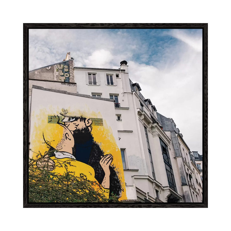 Paris Street Art II by Bethany Young - Print on Canvas, 45.72cm H x 45.72cm W x 3.81cm D, Black Framed