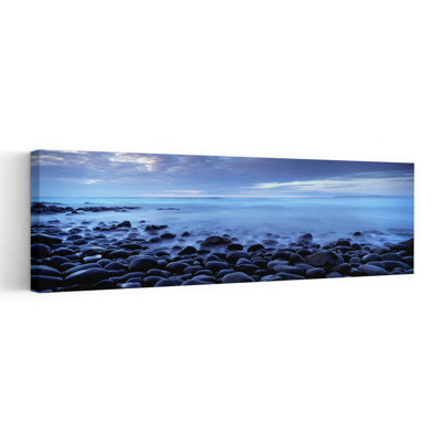 Plage au crépuscule, Westward Ho, North Devon, Devon, Angleterre, art abstrait contemporain, paysage de plage