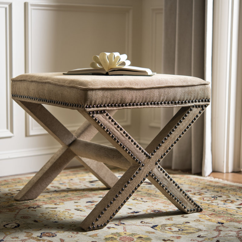 Dangela Upholstered Ottoman, Golden Olive