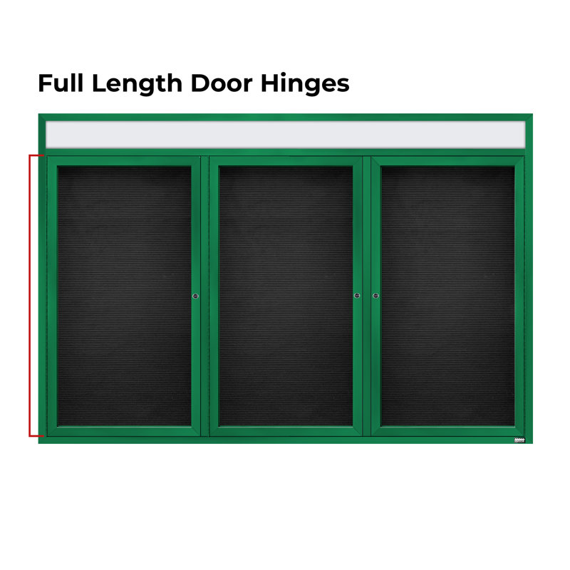 Carte à fixation murale délimitée directory cabinet, Vert thermolaqué, Trois, 48 po x 72 po