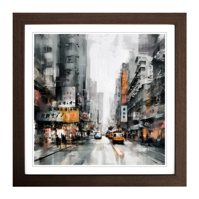 City of Hong Kong Gestural No.1 - Framed Print
