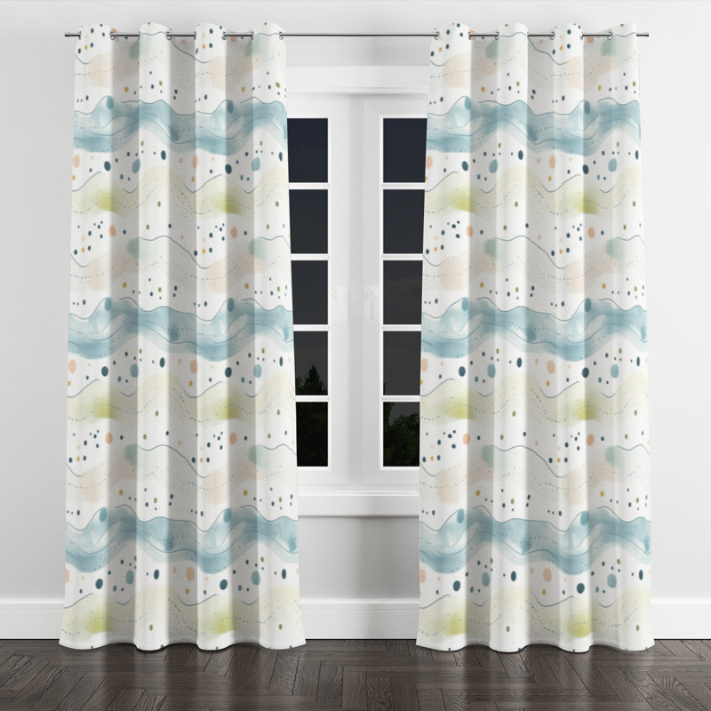 Rideaux Modern Window - rideau à œillets bleu Azurdee - 1 panneau, L 52 po x L 108 po, Œillets argentés