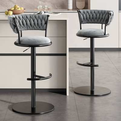 Chaises d'appoint grises à dossier rembourré (lot de 6)