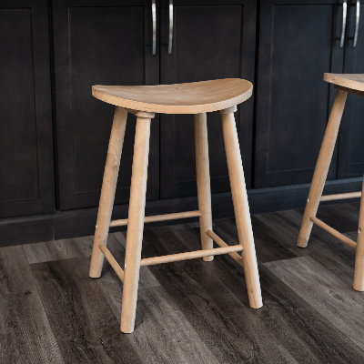 Maven Lane Luna Backless Wooden Kitchen Stool
