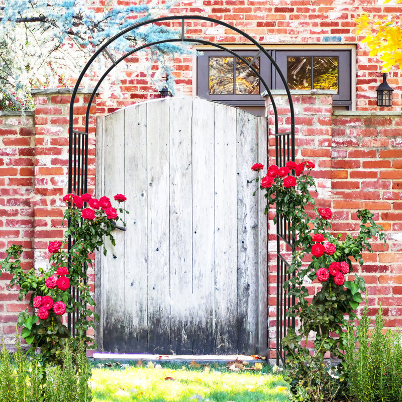 85.8" H × 42.2" W Metal Garden Arch Outdoor Climbing Plants Support Rose Arch Wedding Flower Arch