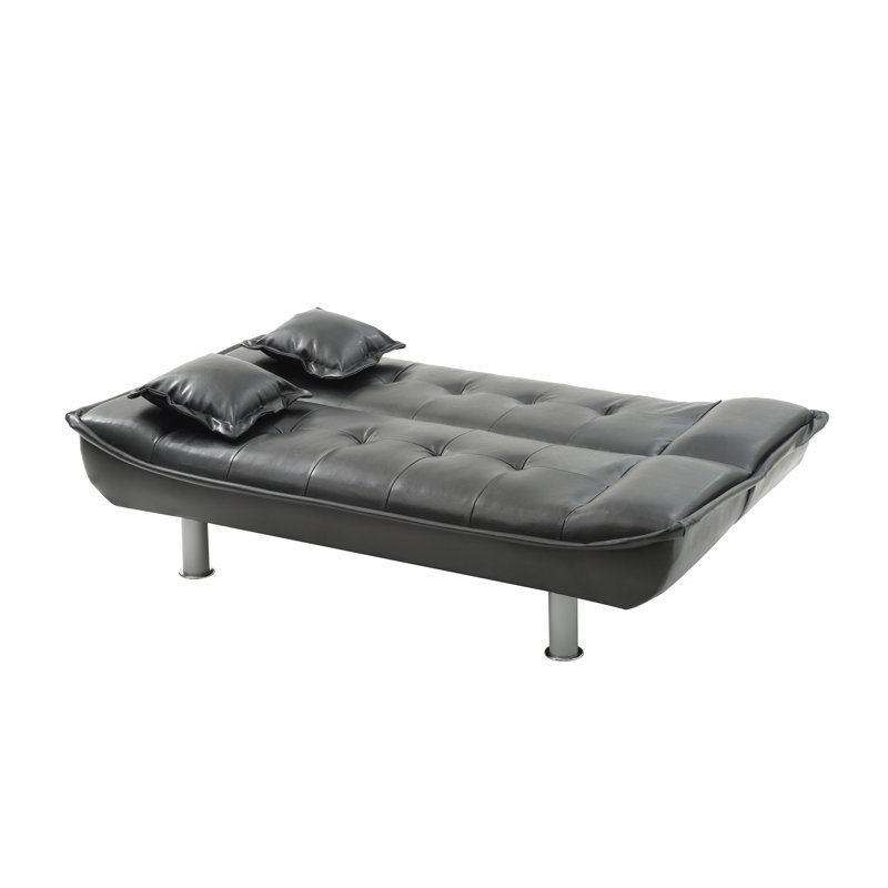 Lionel Sofa Bed, Black Faux Leather