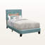 Lit simple tapissier Reagan avec contour bleu clair, H 45,61 po x l 42,7 po x L 80,02 po Reagan