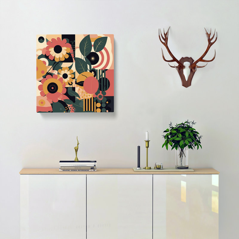 Floral Bauhaus No.1 - Wrapped Canvas