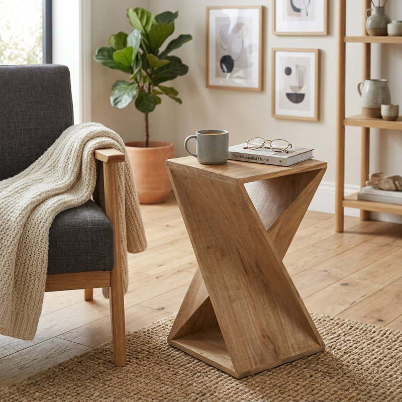 Solid Wood End Table