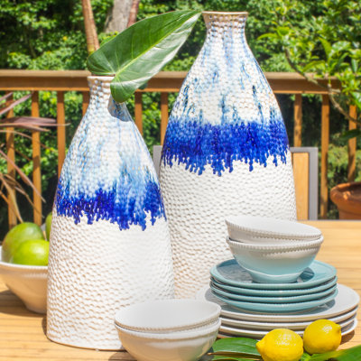 Fusion Blue/White Ceramic Table Vase